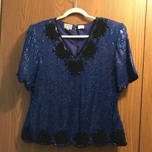 Sequin Short Sleeve Top